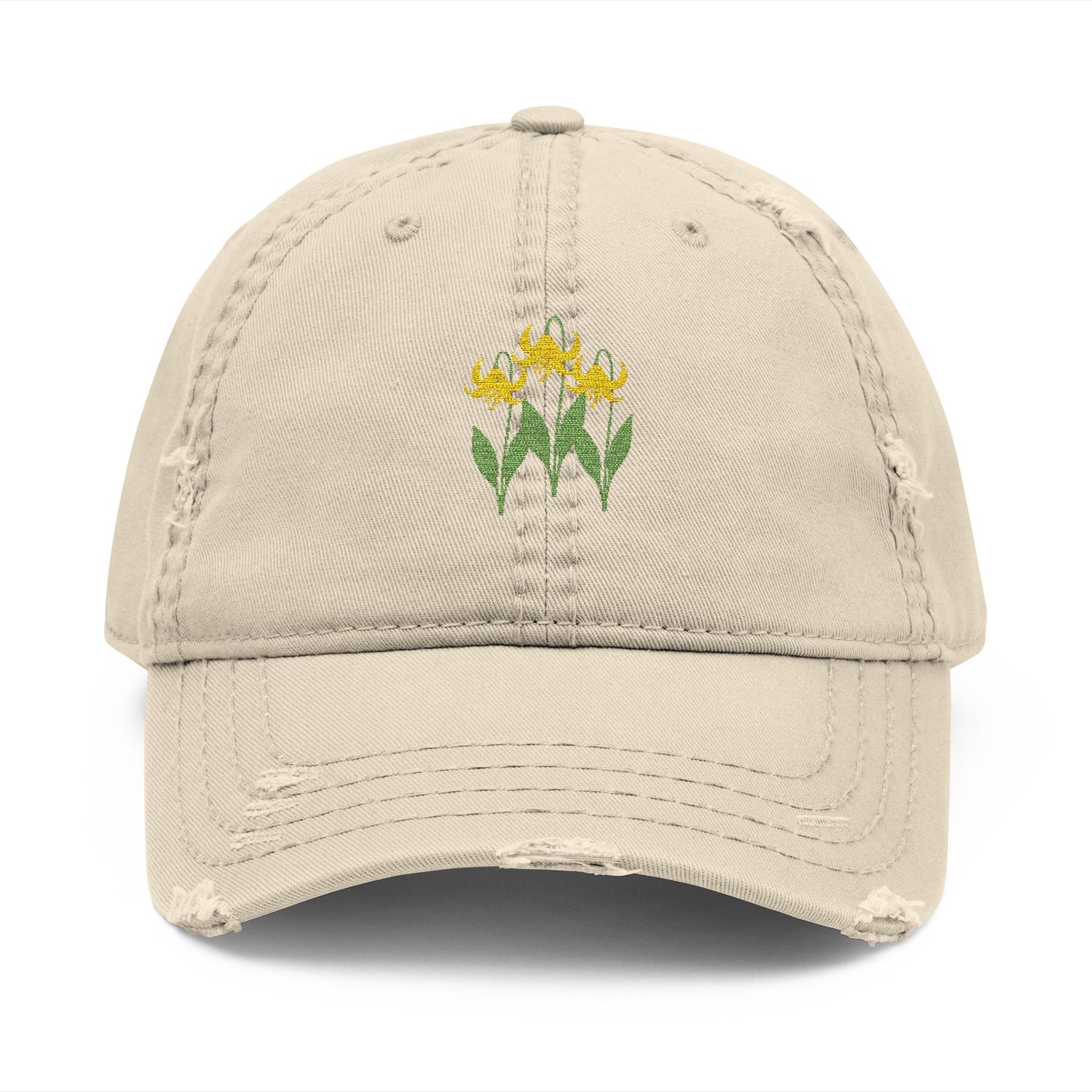 Vintage Embroidered Glacier Wildflowers Hat — Glacier Lily Edition