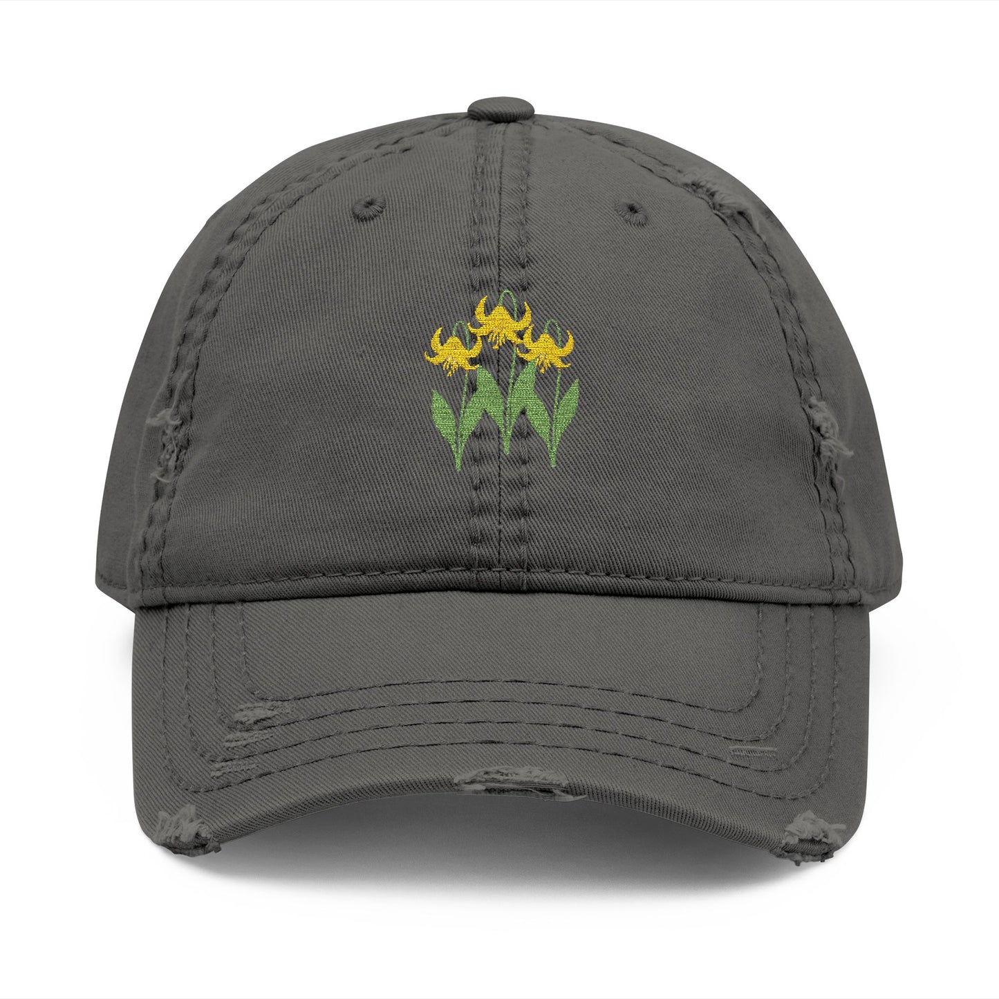 Vintage Embroidered Glacier Wildflowers Hat — Glacier Lily Edition
