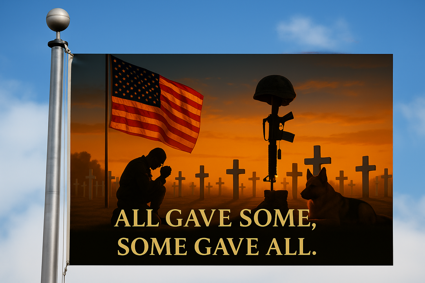 Patriotic Double-Sided Flag, Military Memorial Decor, Veteran's Day Tribute, Home & Garden Decoration, Commemorative Flag