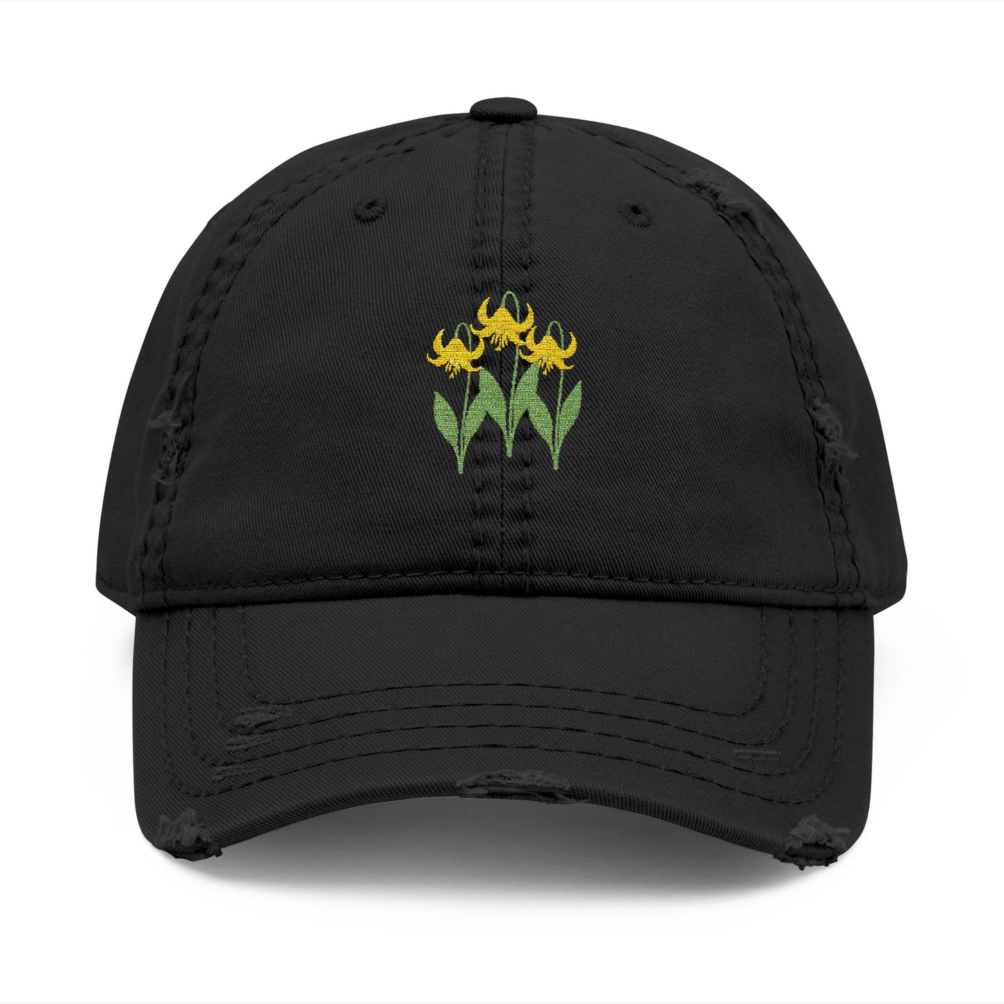 Vintage Embroidered Glacier Wildflowers Hat — Glacier Lily Edition