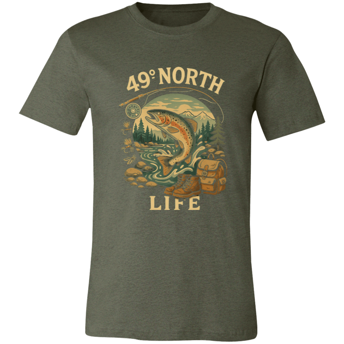 49° North Life Tee – Vintage Trout Fishing T-Shirt for Outdoor Adventure - Lazy Rockin H Ecom