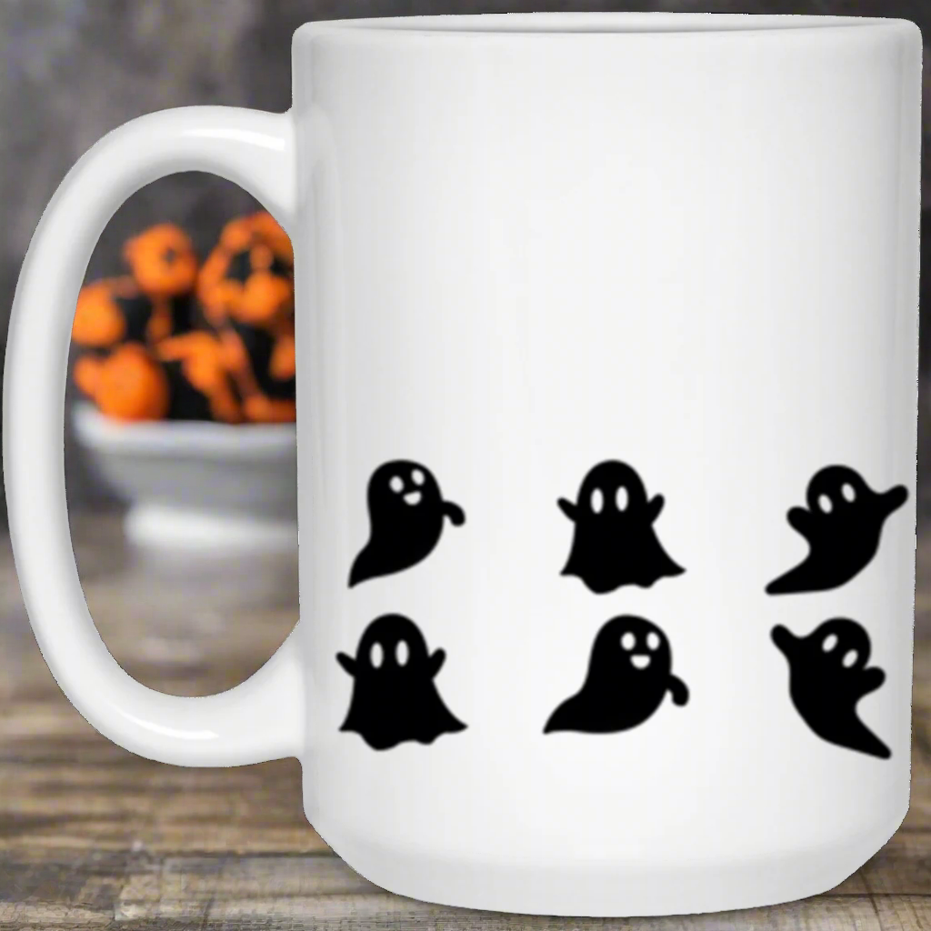 π» Got Boo? Black Ghosts White Ceramic Mug