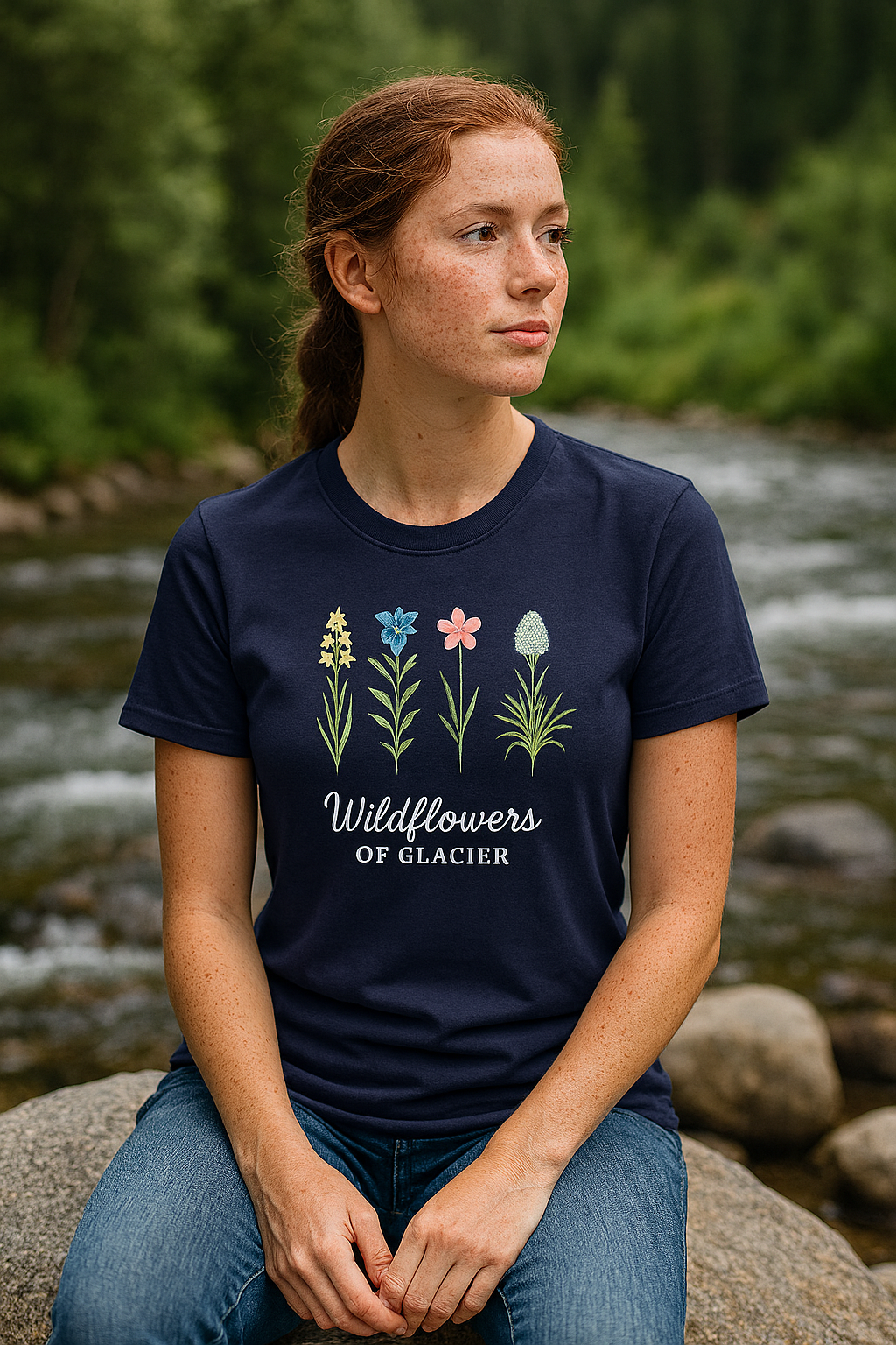 Wildflowers of Glacier White Lily Tee – Vintage Montana Botanical Shirt