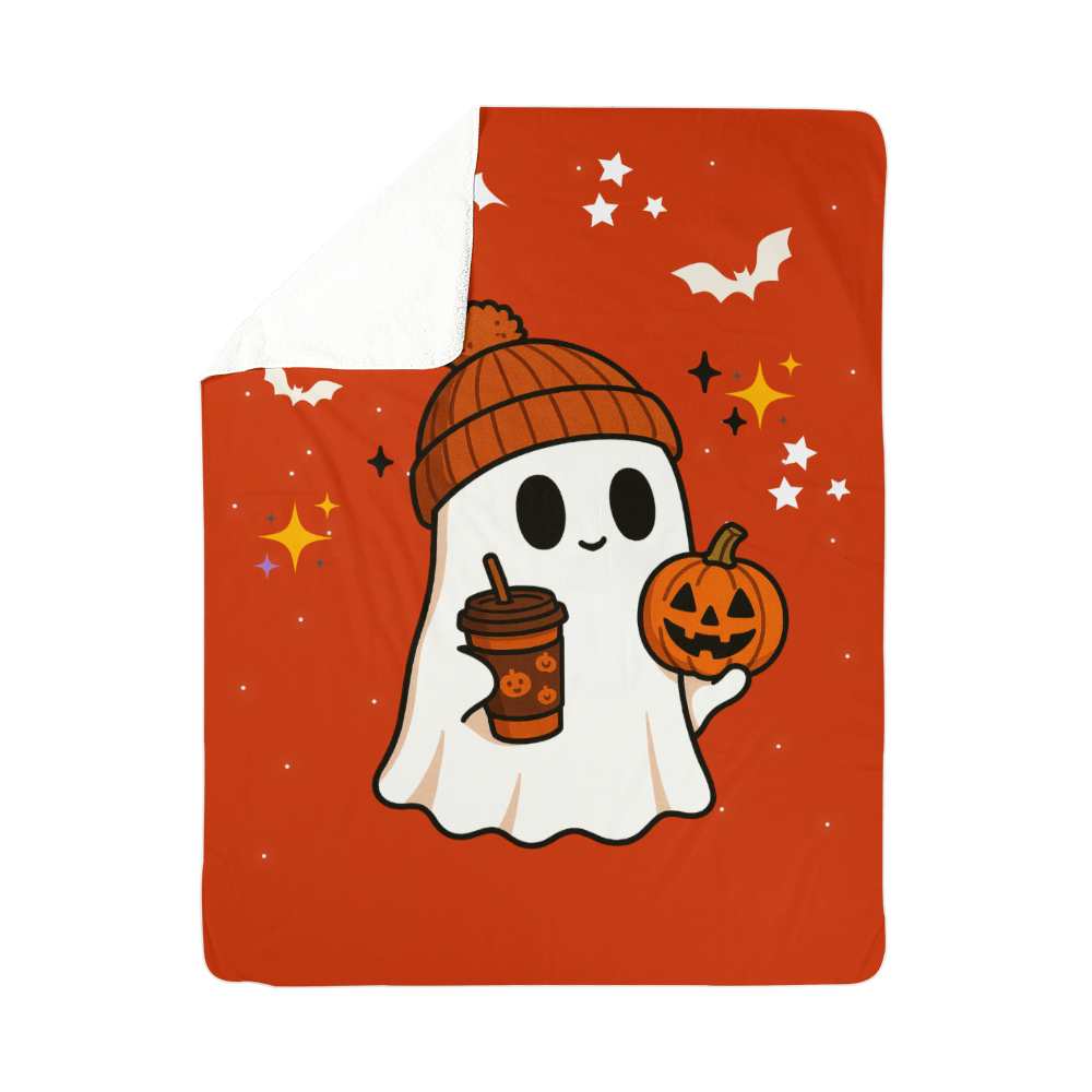 Spooky Cozy Halloween Sherpa Blanket | Ultra-Plush Fleece Throw (100% Polyester) | Available in 30x40" & 60x80"