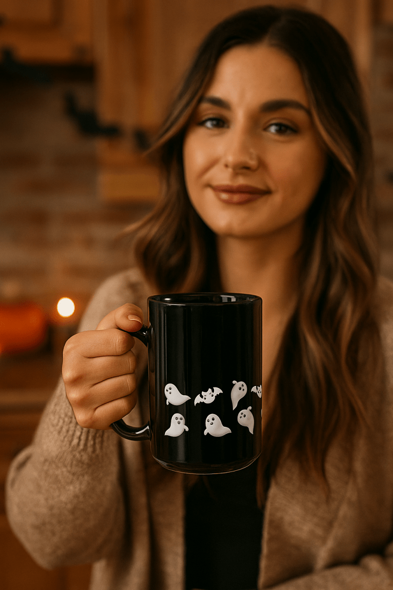 Got Boo? Ghost & Bat Mug – Black, 11 oz & 15 oz - Lazy Rockin H Ecom