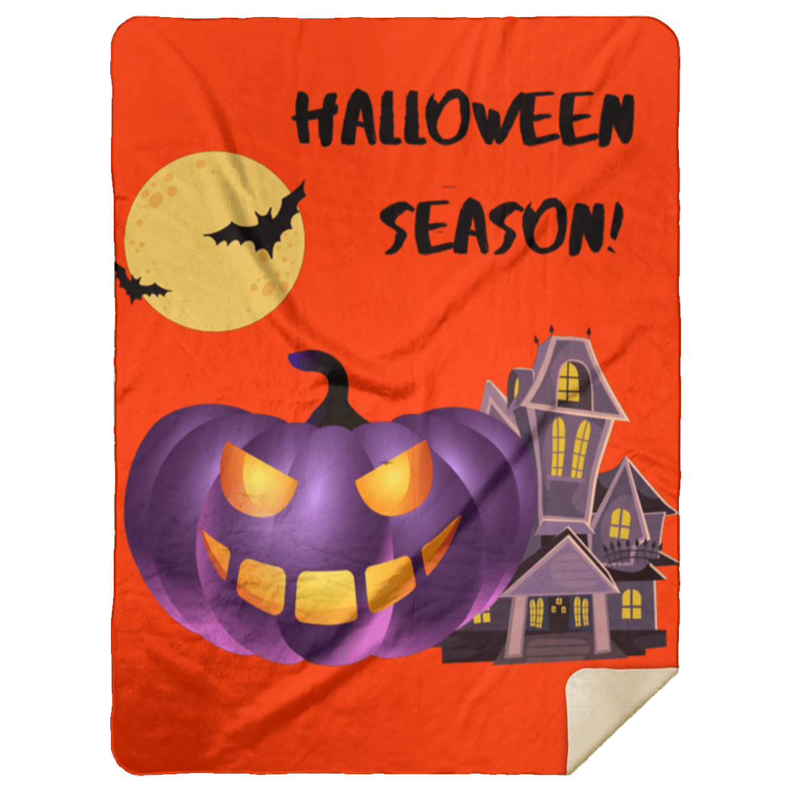 Halloween Sherpa Blanket 60×80 – Scary Soft, Seriously Spooky, Perfect for Dorm Movie Nights - Lazy Rockin H Ecom