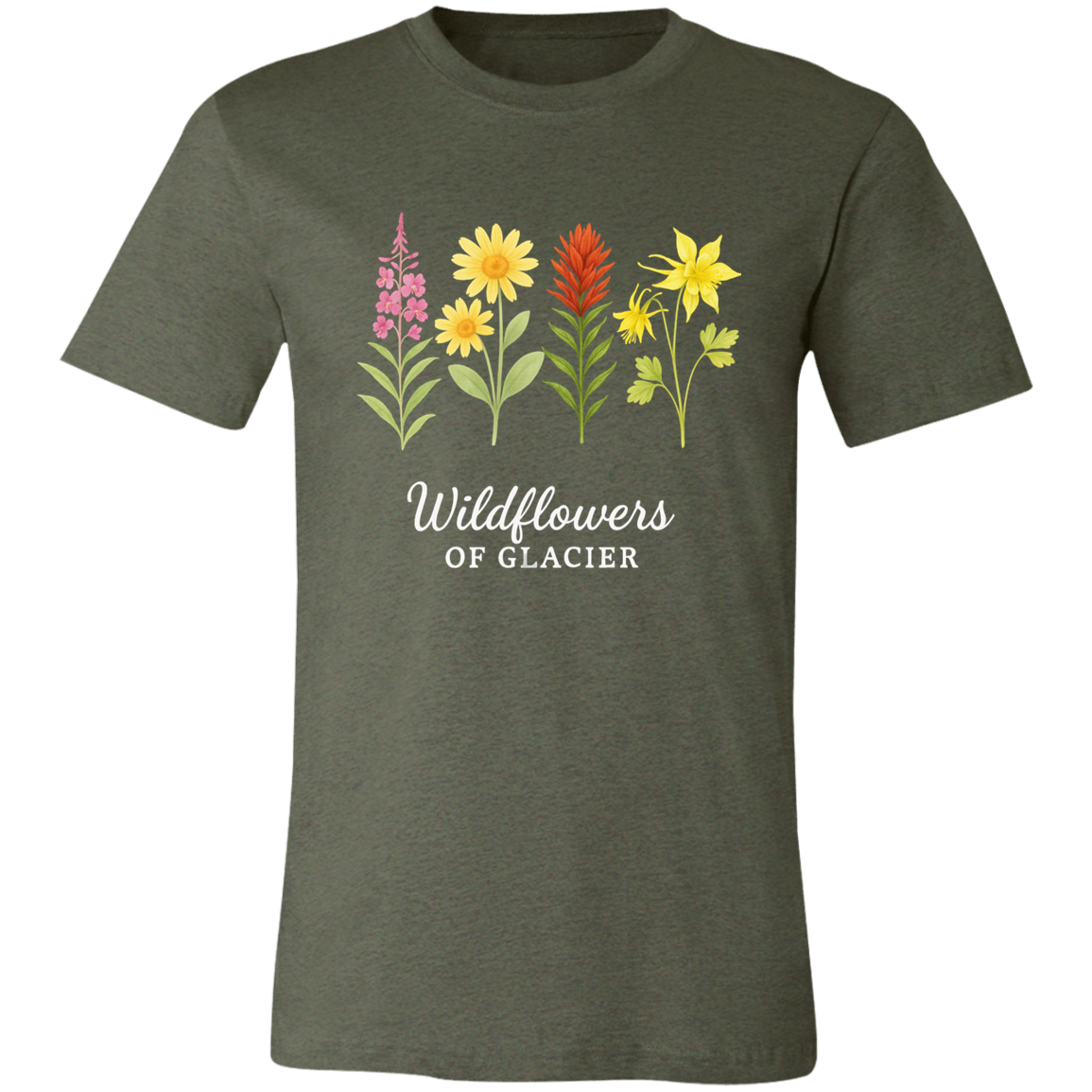 Vintage Glacier Wildflowers of Montana T-Shirt – Unisex Eco Cotton Tee