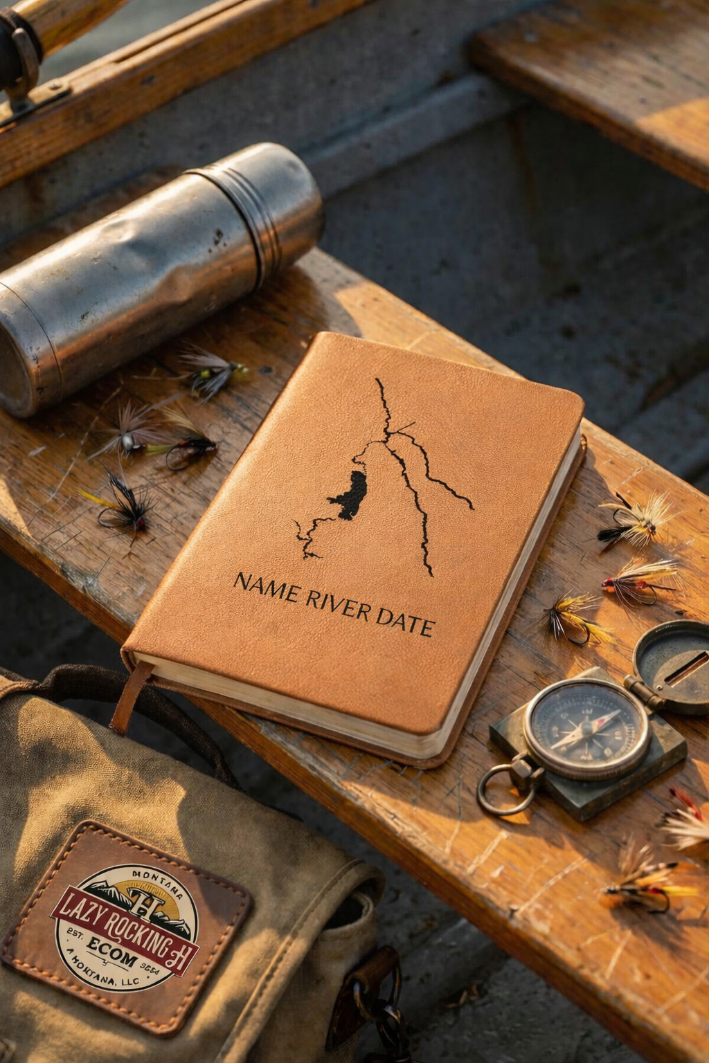 Personalized Flathead River Journal – Custom Fishing Log & Adventure Notebook | Montana River Map Gift