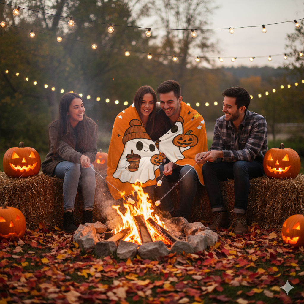 Halloween Fleece Blanket 60×80 – Spooky Throw for Teens & Young Adults