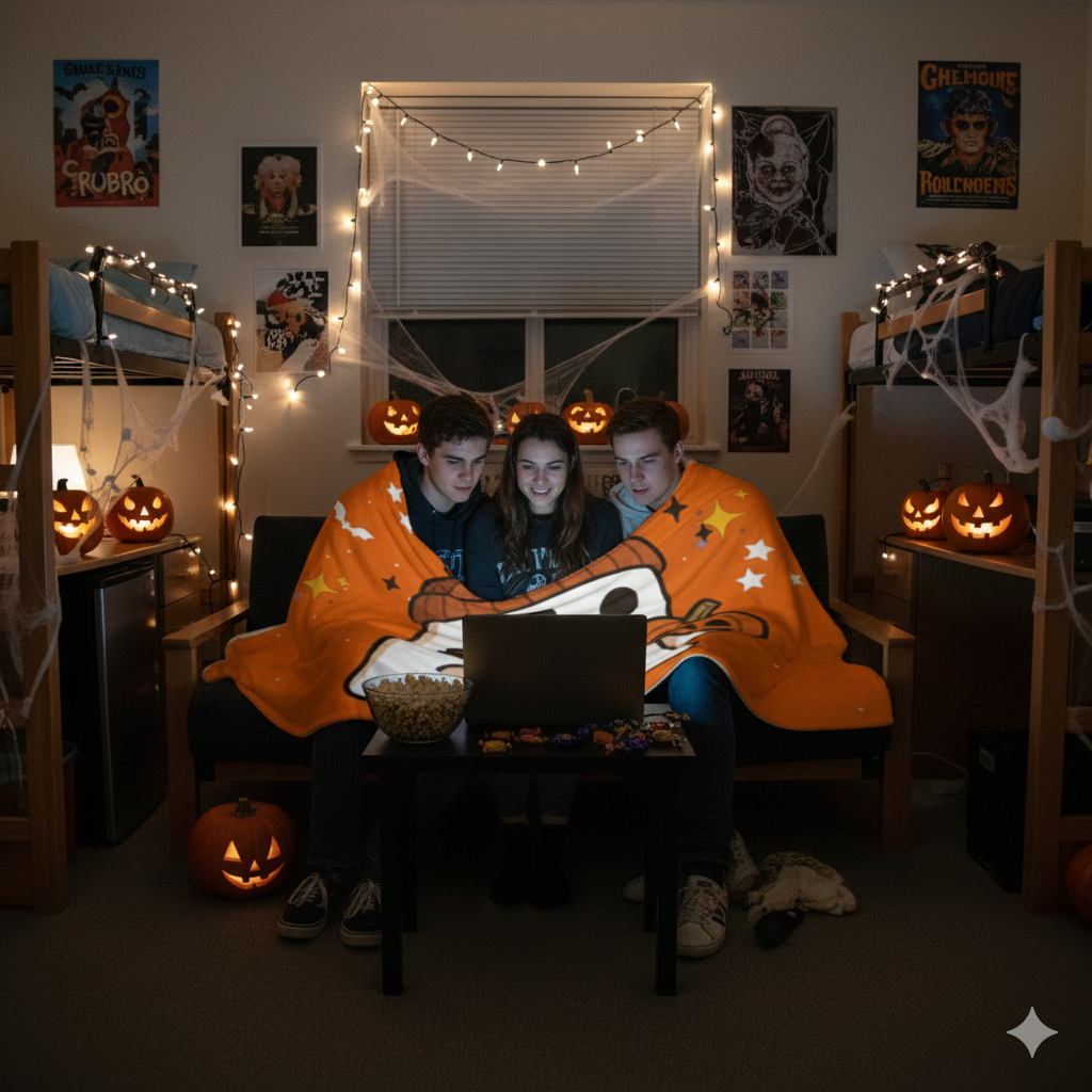 Halloween Fleece Blanket 60×80 – Spooky Throw for Teens & Young Adults