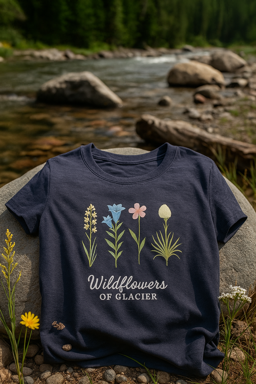 Wildflowers of Glacier White Lily Tee – Vintage Montana Botanical Shirt