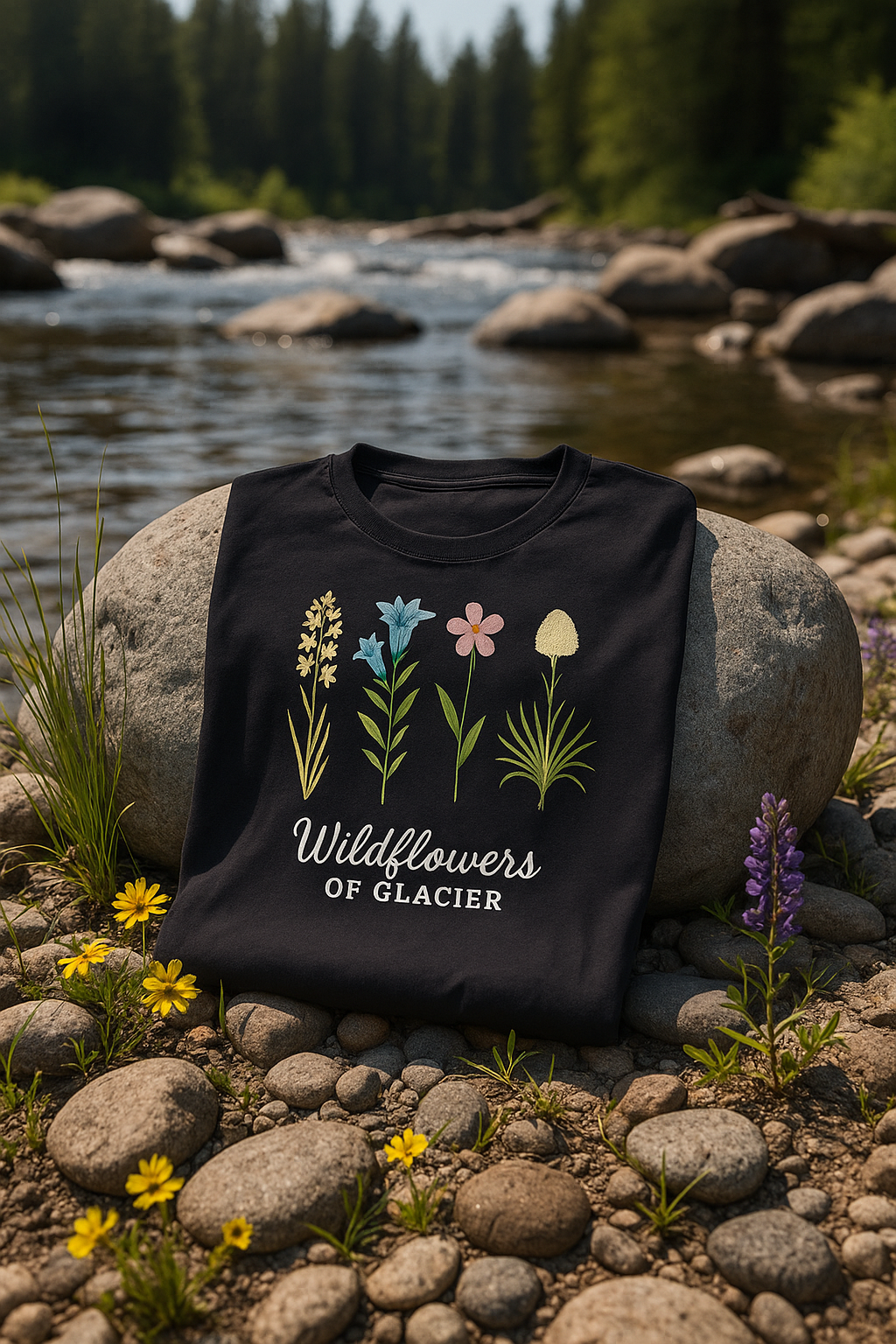 Wildflowers of Glacier White Lily Tee – Vintage Montana Botanical Shirt