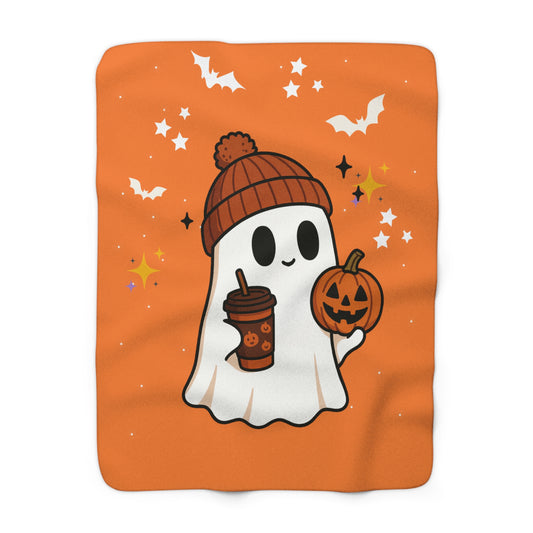 Halloween Sherpa Blanket – Spooky Cozy Throw for Tweens & Teens