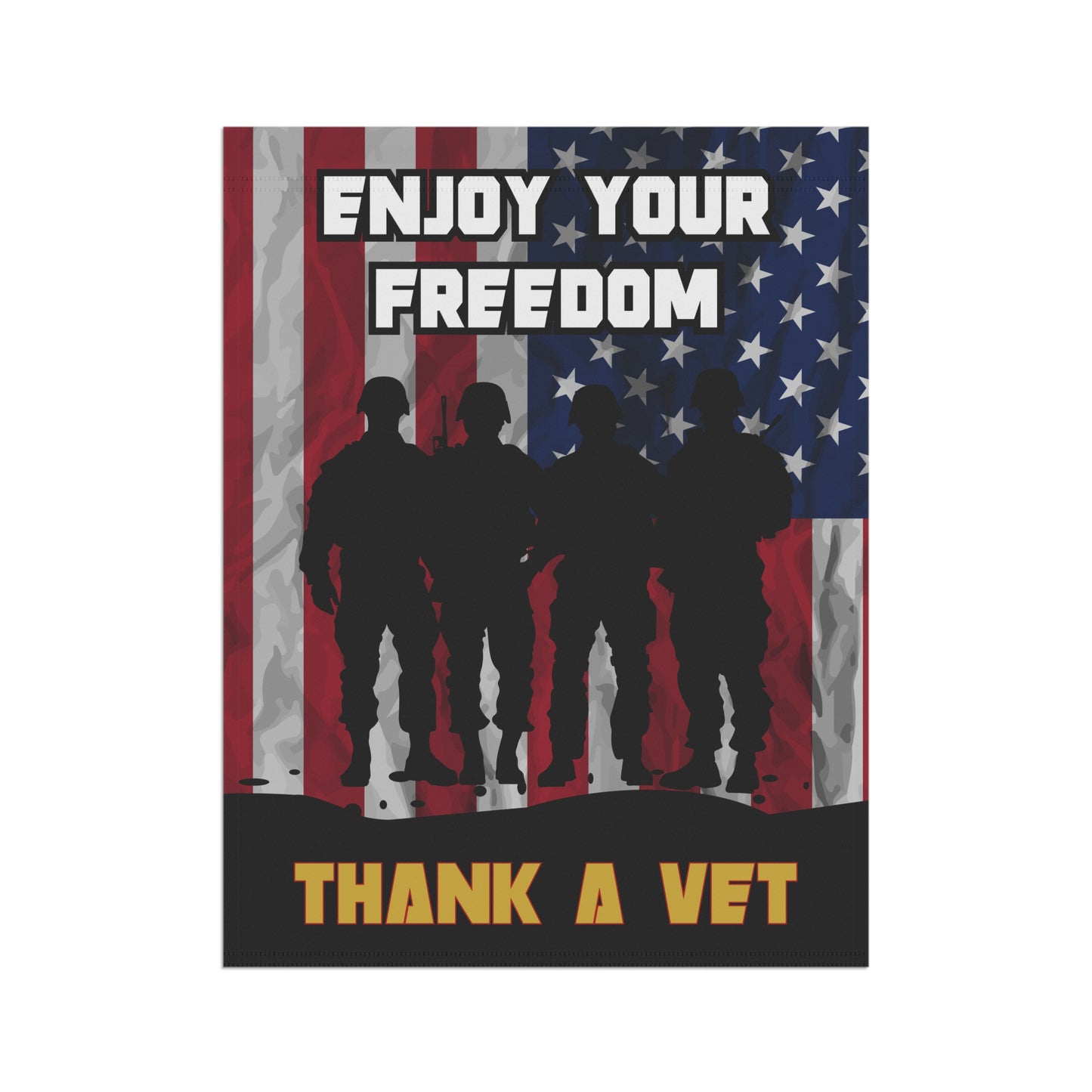 Patriotic Garden Banner – “Thank a Vet” Double-Sided Flag | Veterans Day Tribute