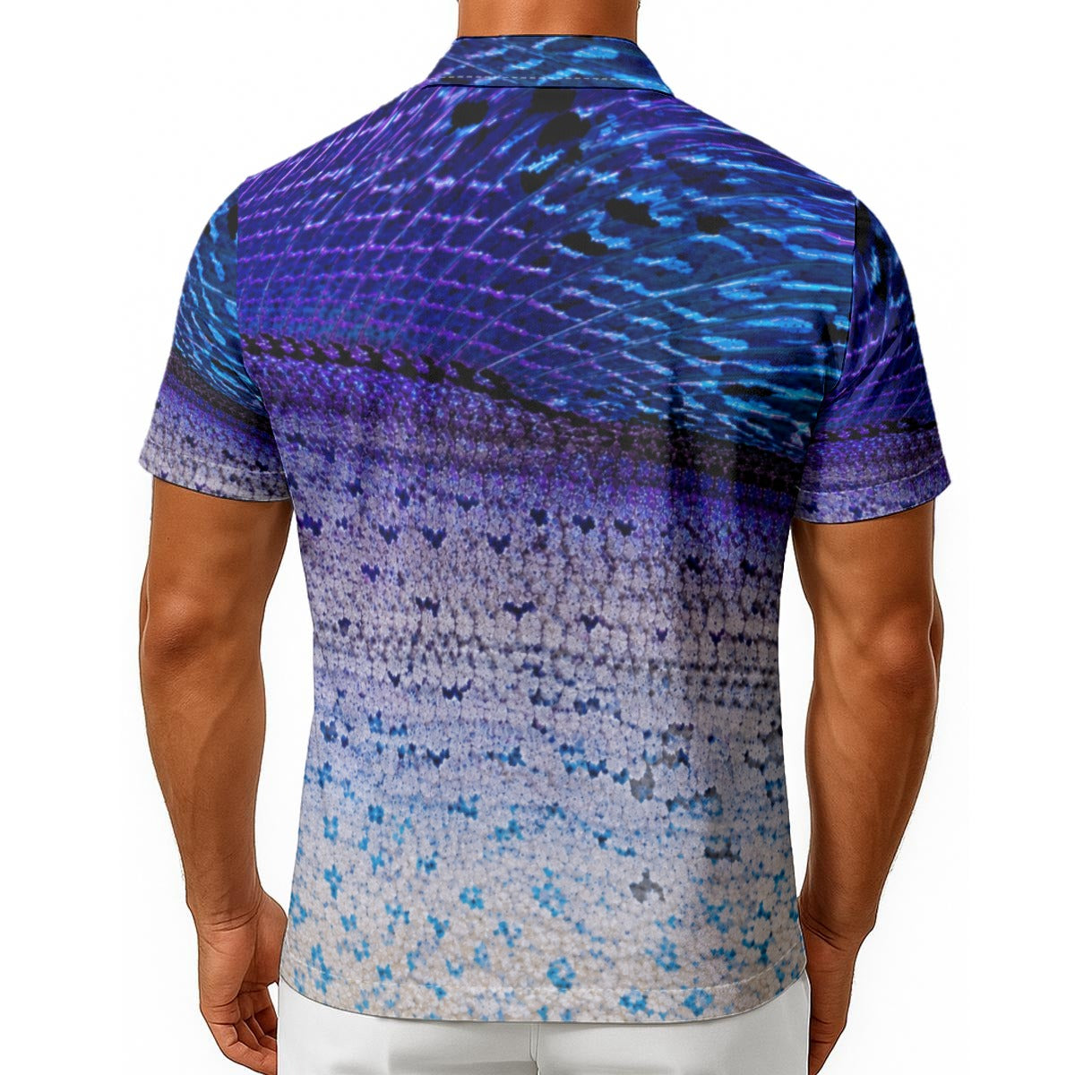All-Over Print Men's Hawaiian Shirt With Button Closure