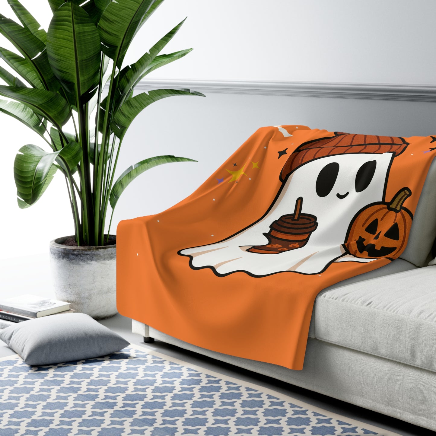 Halloween Sherpa Blanket – Spooky Cozy Throw for Tweens & Teens