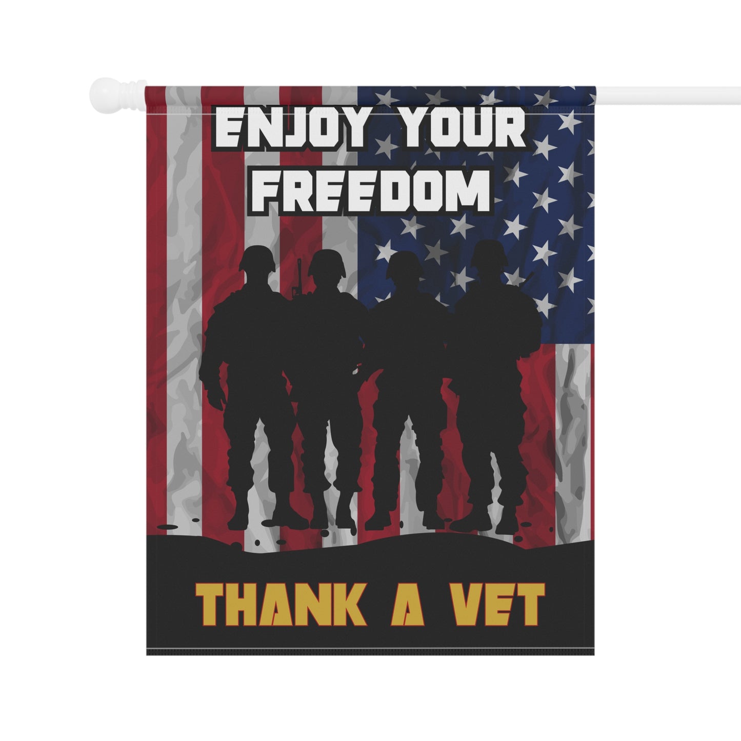 Patriotic Garden Banner – “Thank a Vet” Double-Sided Flag | Veterans Day Tribute