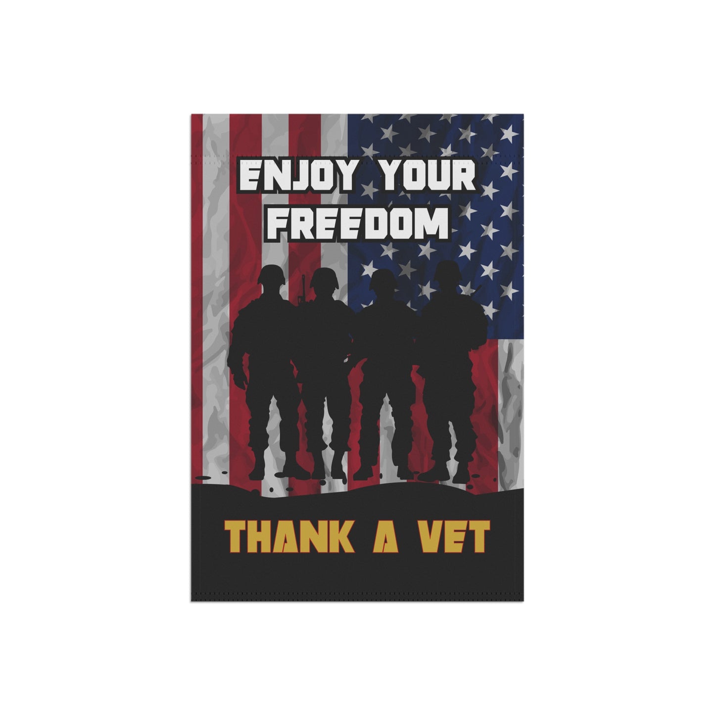 Patriotic Garden Banner – “Thank a Vet” Double-Sided Flag | Veterans Day Tribute