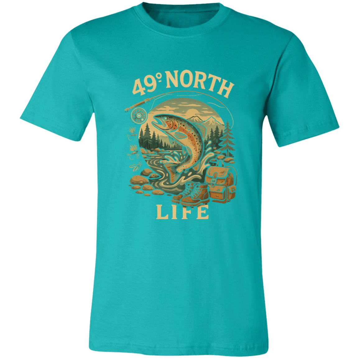 49° North Life Tee – Vintage Trout Fishing T-Shirt for Outdoor Adventure - Lazy Rockin H Ecom
