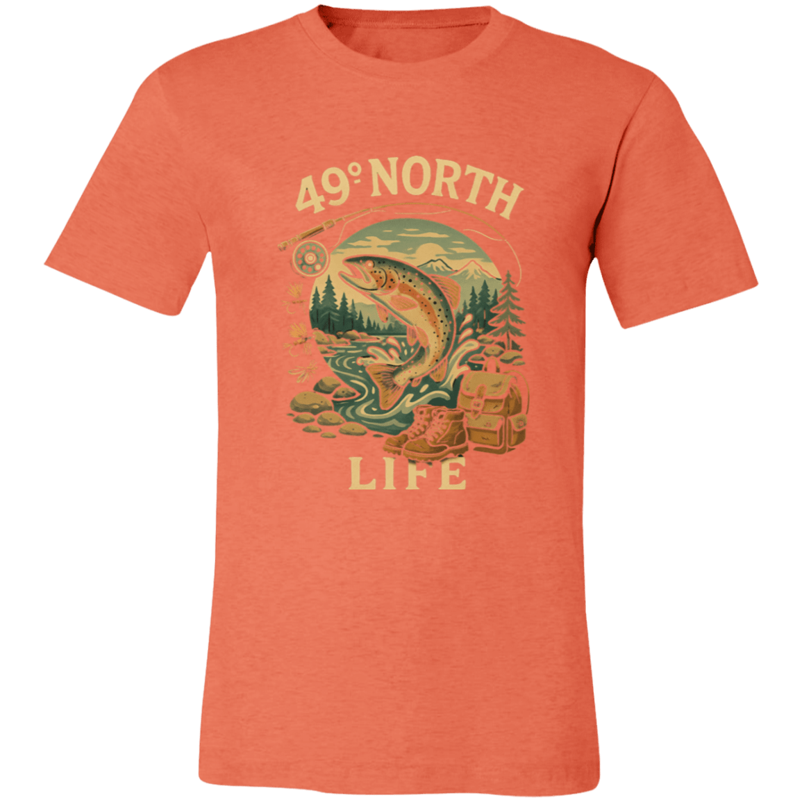49° North Life Tee – Vintage Trout Fishing T-Shirt for Outdoor Adventure - Lazy Rockin H Ecom