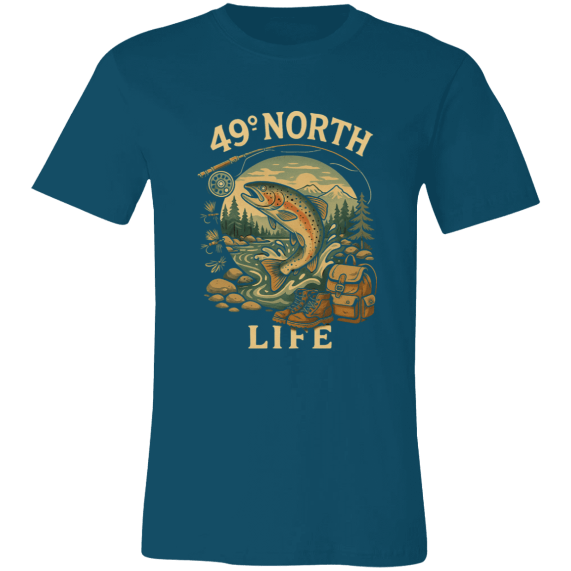 49° North Life Tee – Vintage Trout Fishing T-Shirt for Outdoor Adventure - Lazy Rockin H Ecom