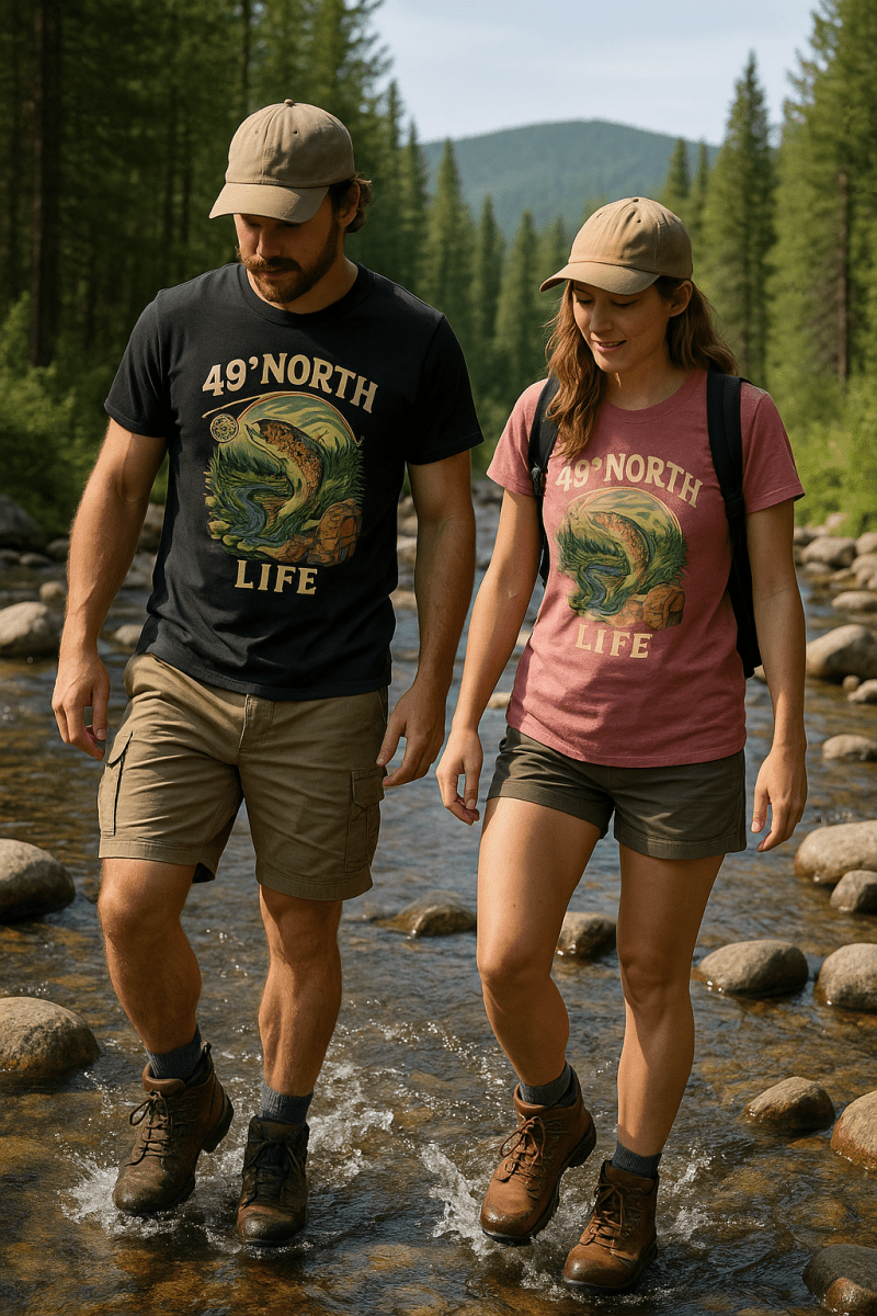 49° North Life Tee – Vintage Trout Fishing T-Shirt for Outdoor Adventure - Lazy Rockin H Ecom