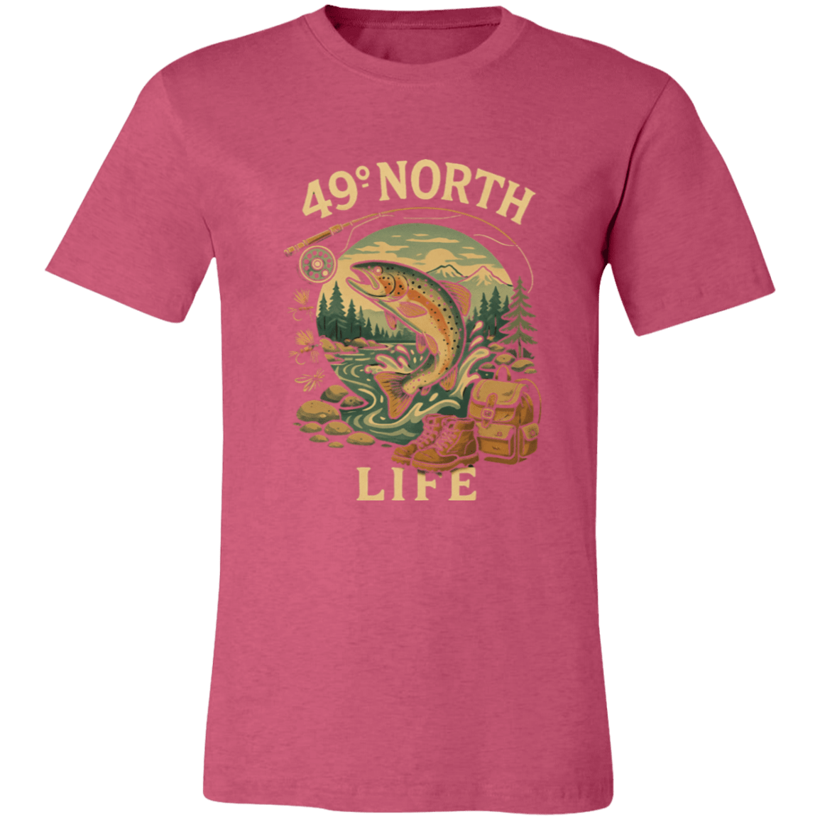 49° North Life Tee – Vintage Trout Fishing T-Shirt for Outdoor Adventure - Lazy Rockin H Ecom
