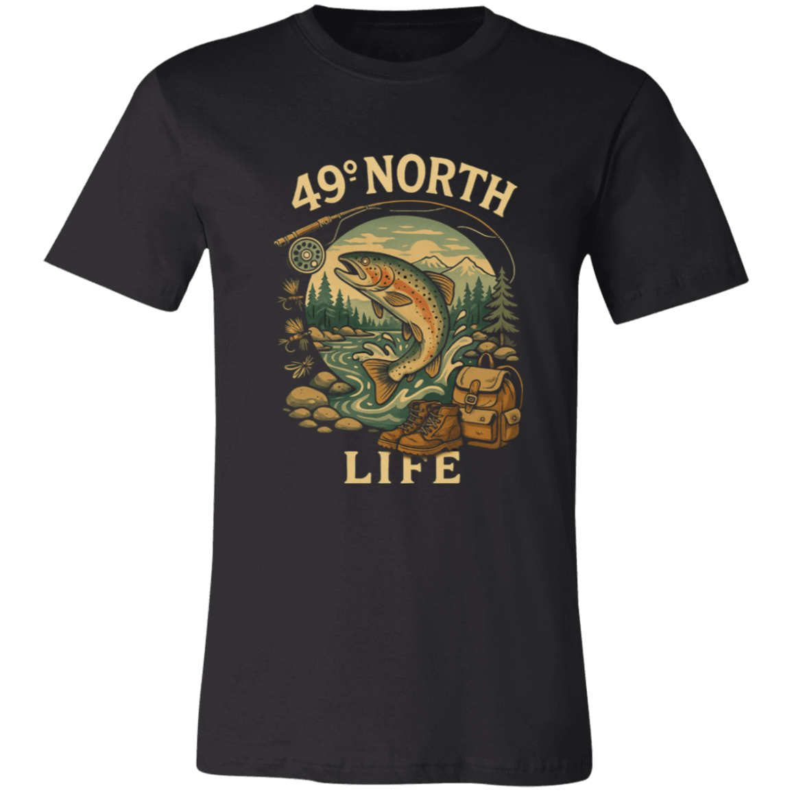 49° North Life Tee – Vintage Trout Fishing T-Shirt for Outdoor Adventure - Lazy Rockin H Ecom