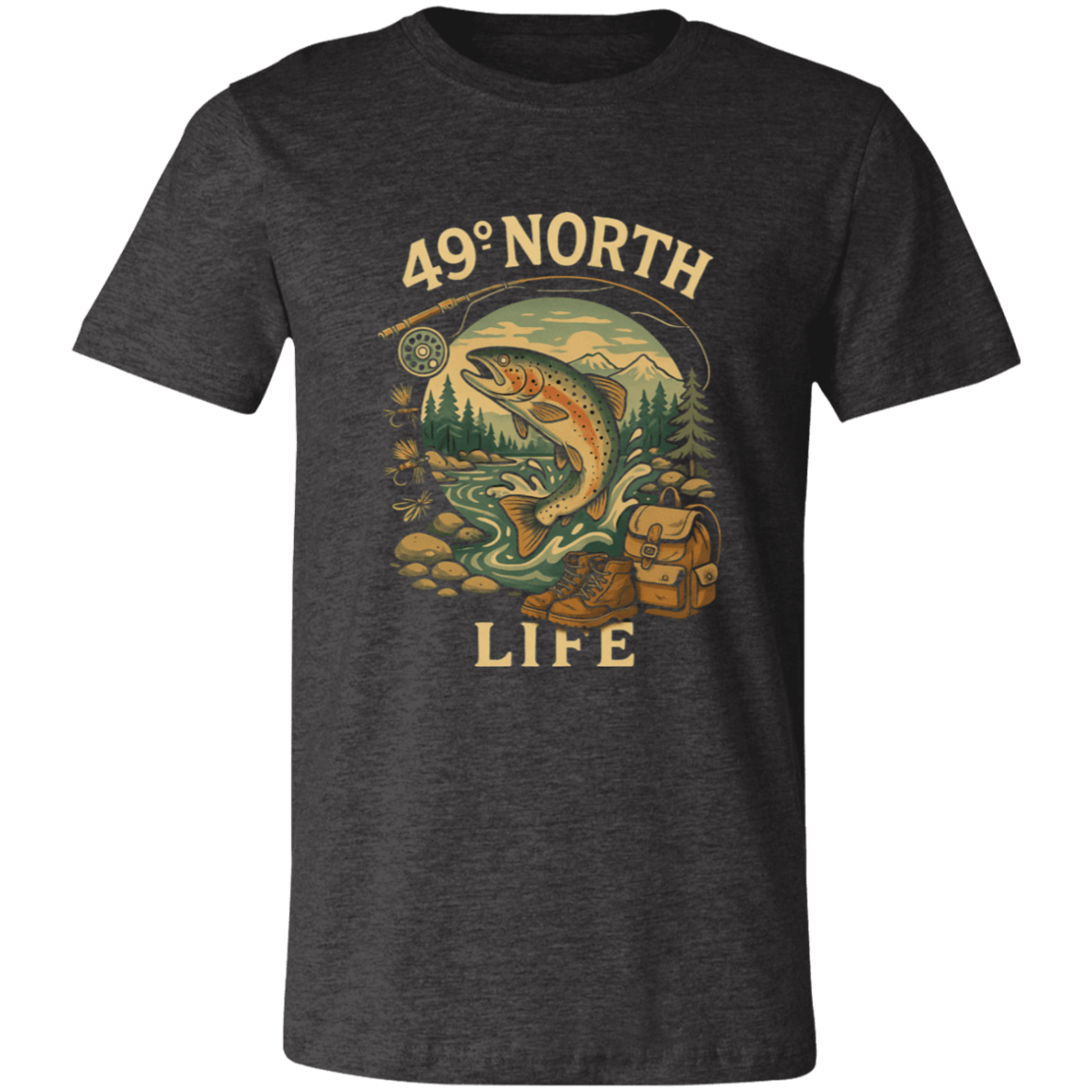 49° North Life Tee – Vintage Trout Fishing T-Shirt for Outdoor Adventure - Lazy Rockin H Ecom