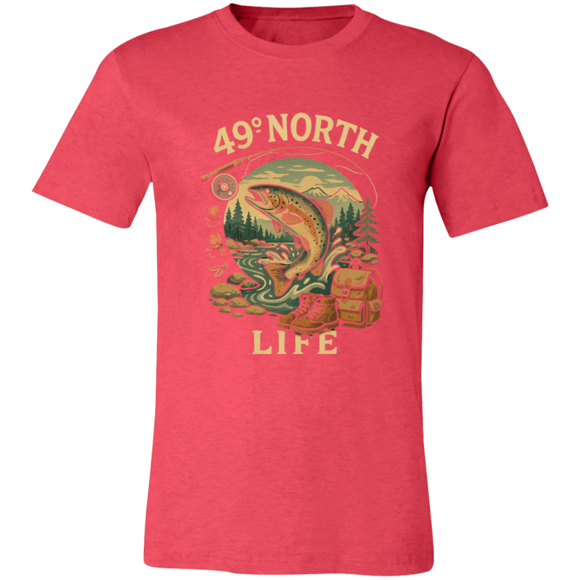 49° North Life Tee – Vintage Trout Fishing T-Shirt for Outdoor Adventure - Lazy Rockin H Ecom