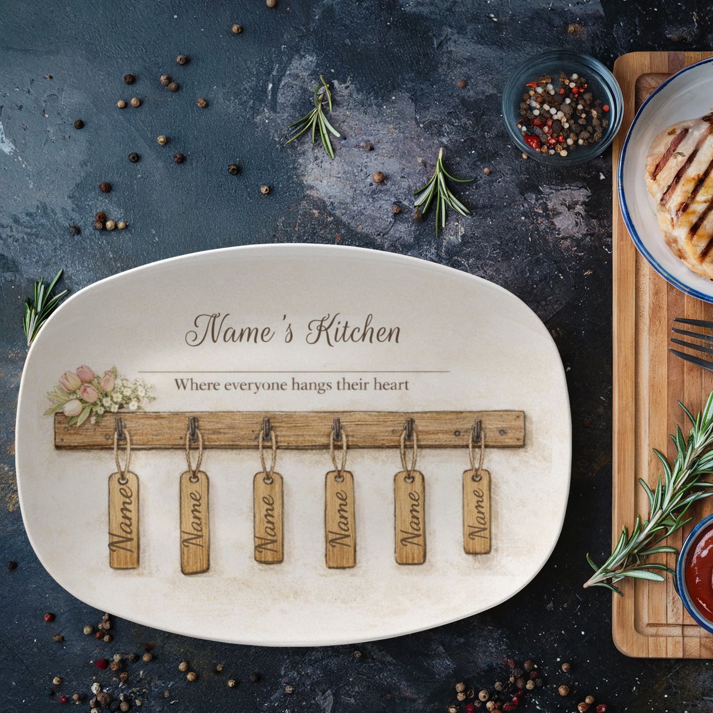 Mom’s Kitchen Personalized Family Platter – The Gift She’ll Treasure Forever