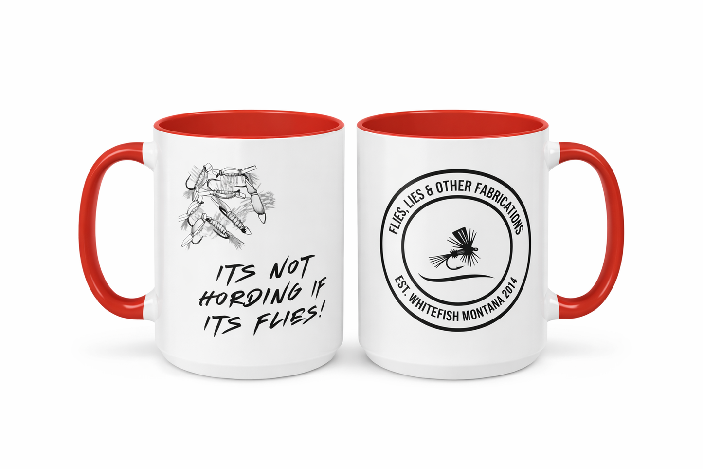 It’s Not Hoarding If It’s Flies™ Accent Coffee Mug (Personalized) — 11oz / 15oz