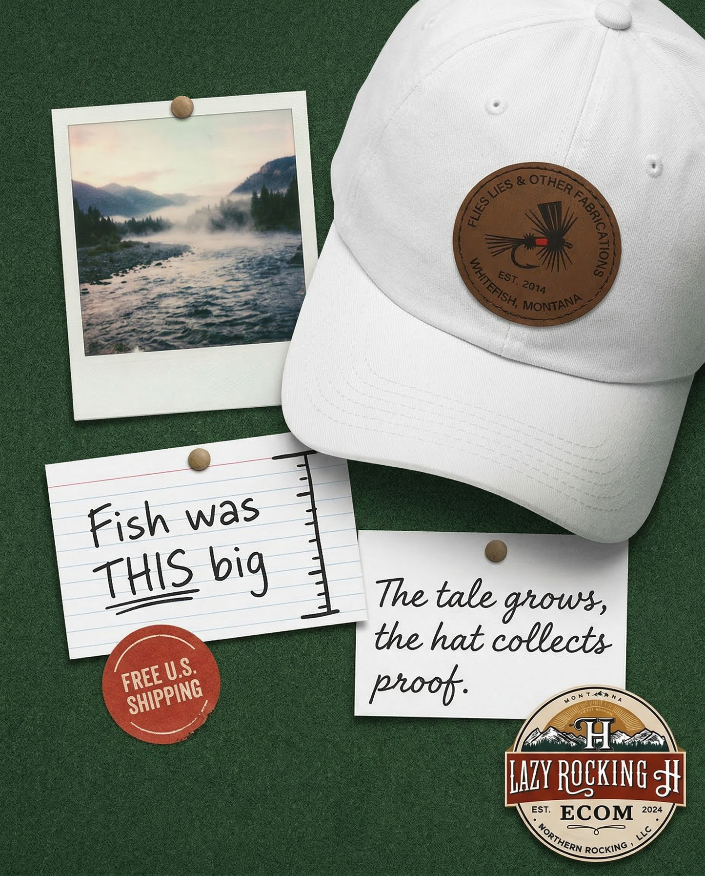Flies, Lies & Other Fabrications™ Fly Fishing Hat – Because the Fish Was This Big
