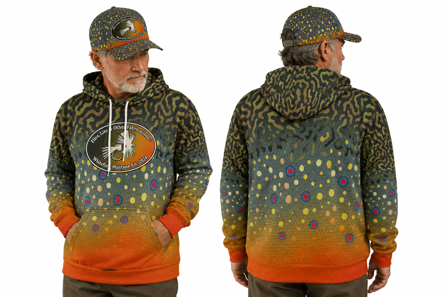 Stillwater Ember™ Brook Trout Hoodie | Montana Fly Fishing Hoodie | Flies, Lies & Other Fabrications™