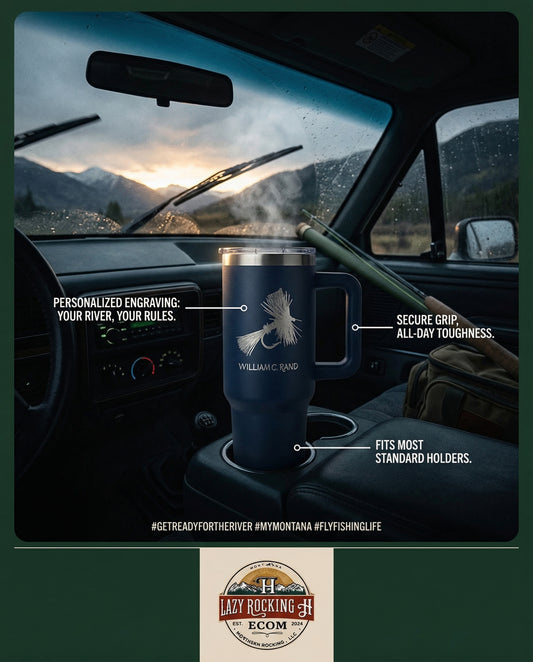 Royal Wulff 40 oz Fly Fishing Tumbler – Personalized Laser‑Engraved