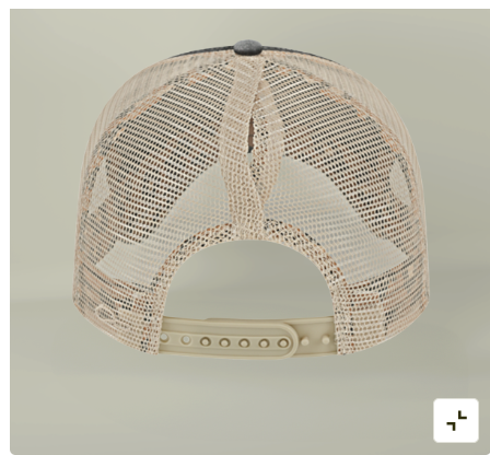 Beige mesh back with concealed  ponytail opening