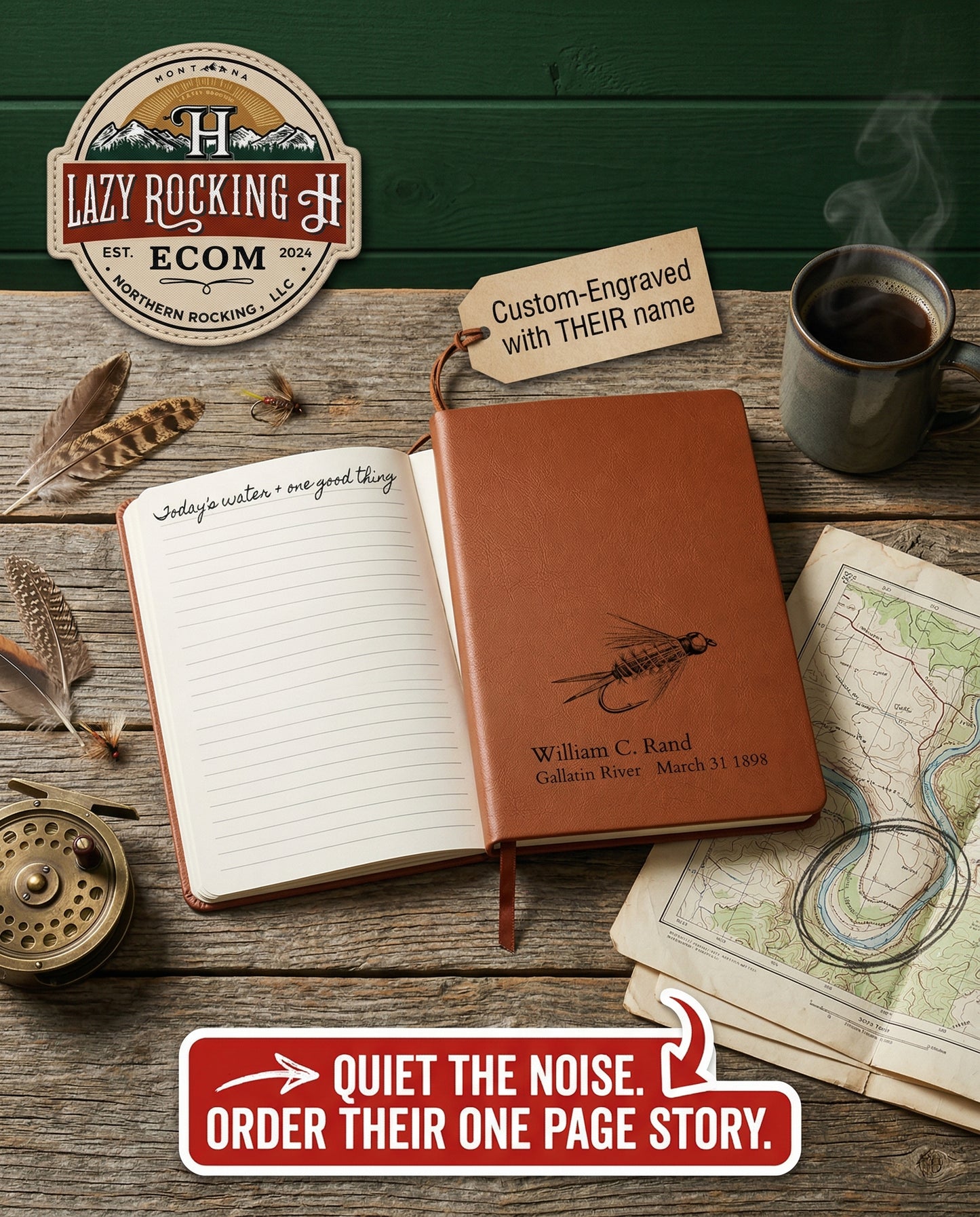 “The Prince” Personalized Fly Fishing Journal – 49° North of Noise™ Angler Log Book