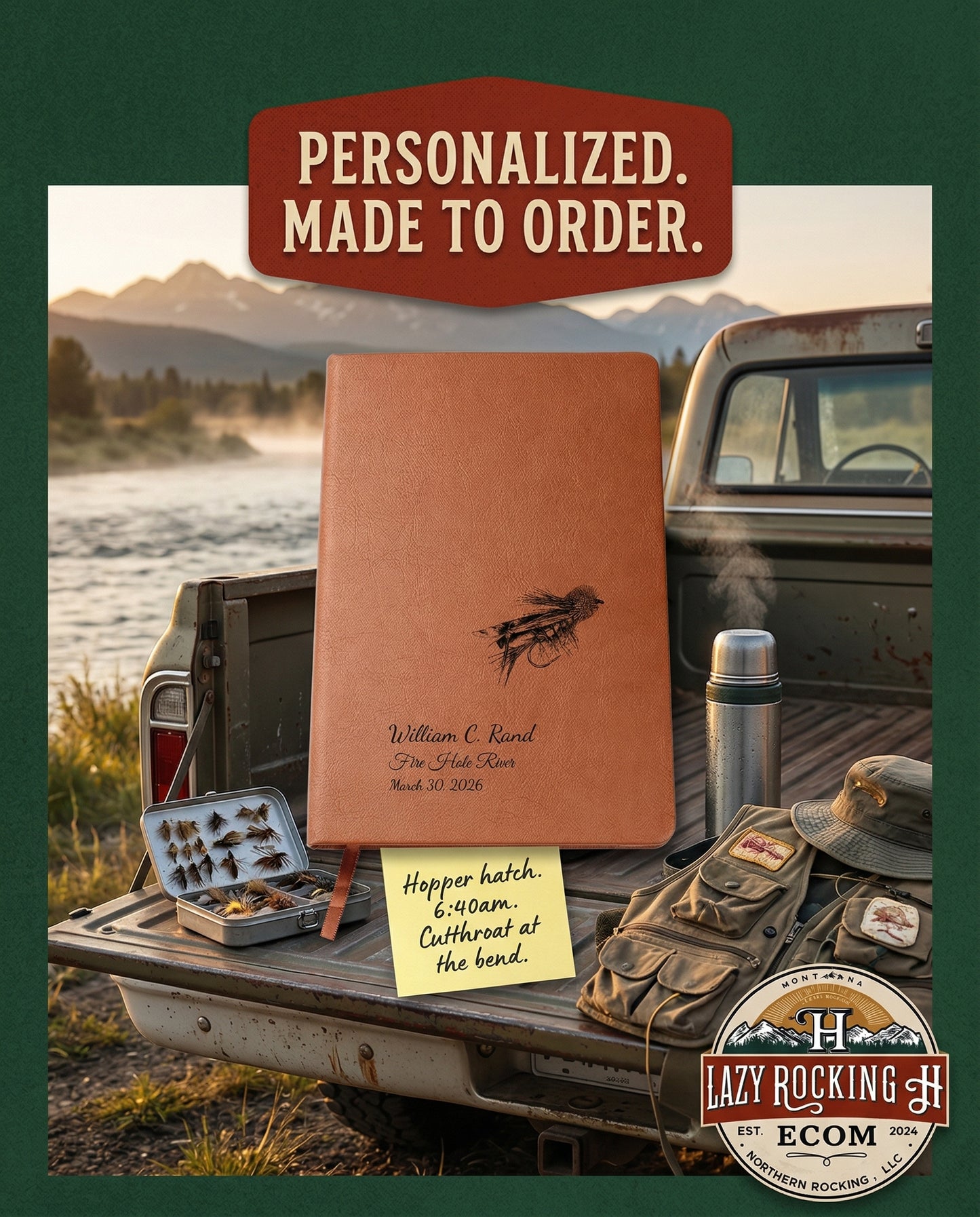 Dave’s Hopper Personalized Fly Fishing Journal – 49° North of Noise™ Angler Log Book