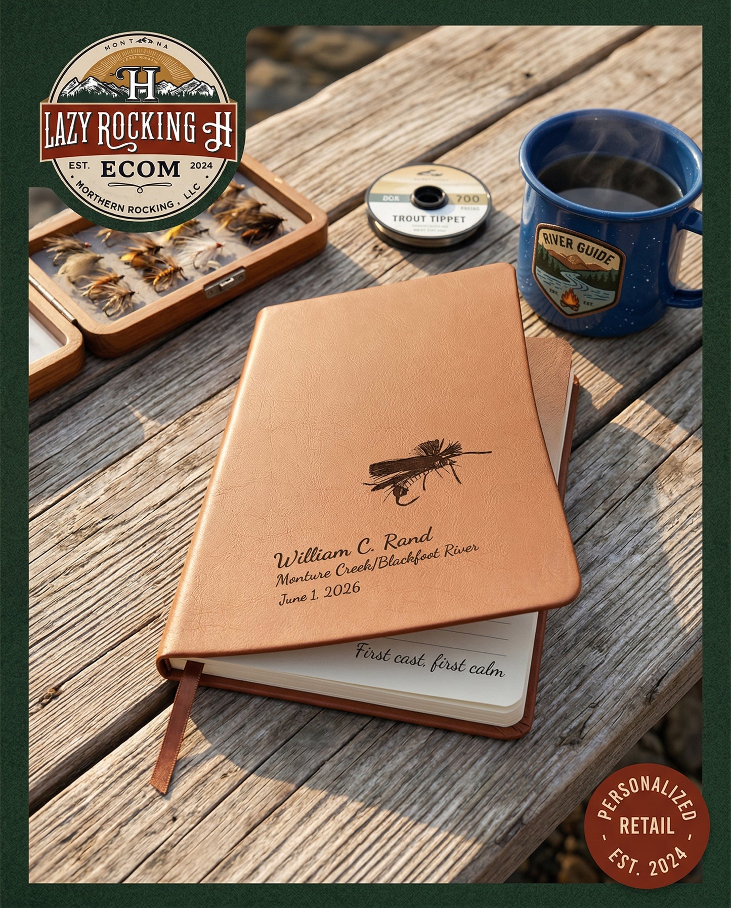 Salmon Fly Personalized Fly Fishing Journal – 49° North of Noise™ Angler Log Book