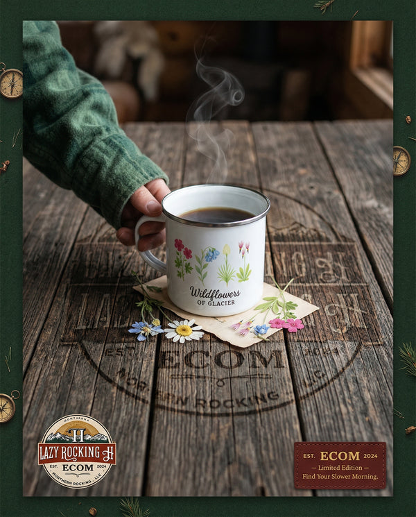 “She Didn’t Chase the Noise — She Chose the Wildflowers  Enamel Camp Mug