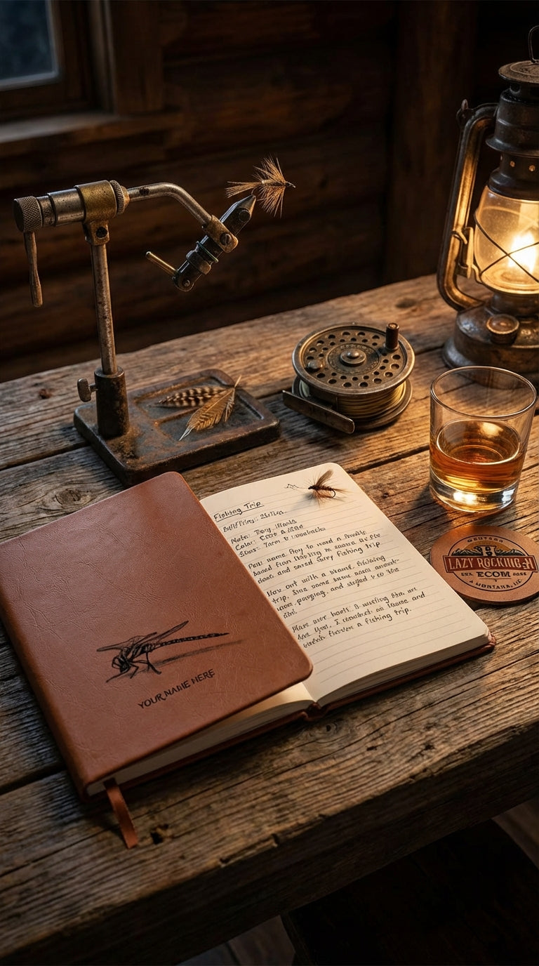 Personalized Blue Damsel Fly Fishing Journal – Custom Angler Logbook & Gift for Fly Fishermen