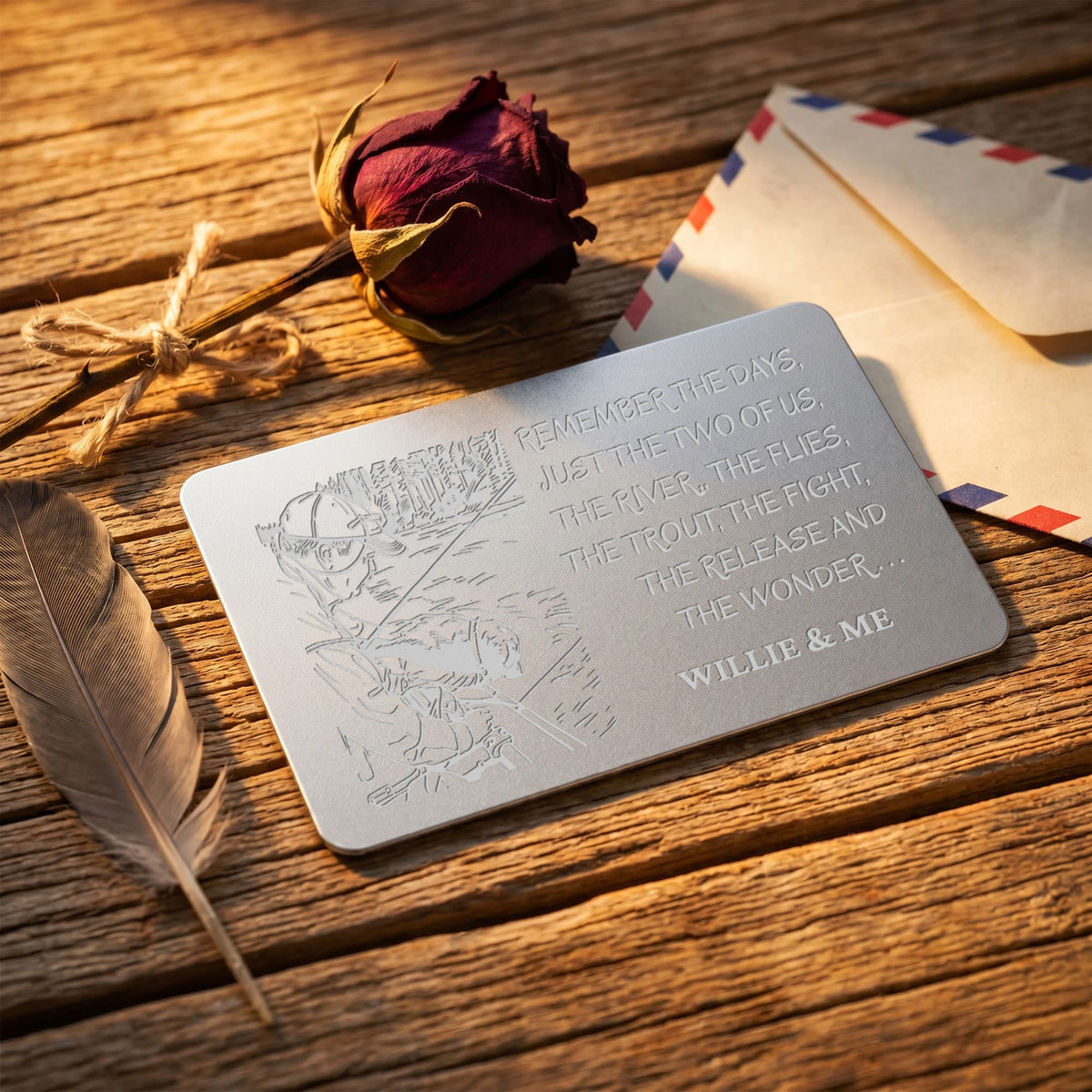 Carry the Memory With You – Personalized Photo & Message Metal Wallet Card