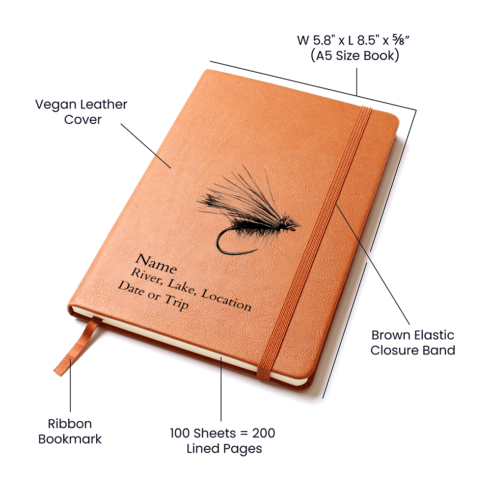 Custom Elk Hair Caddis Fly Fishing Journal – Personalized Angler Log Book + Gift Wrap