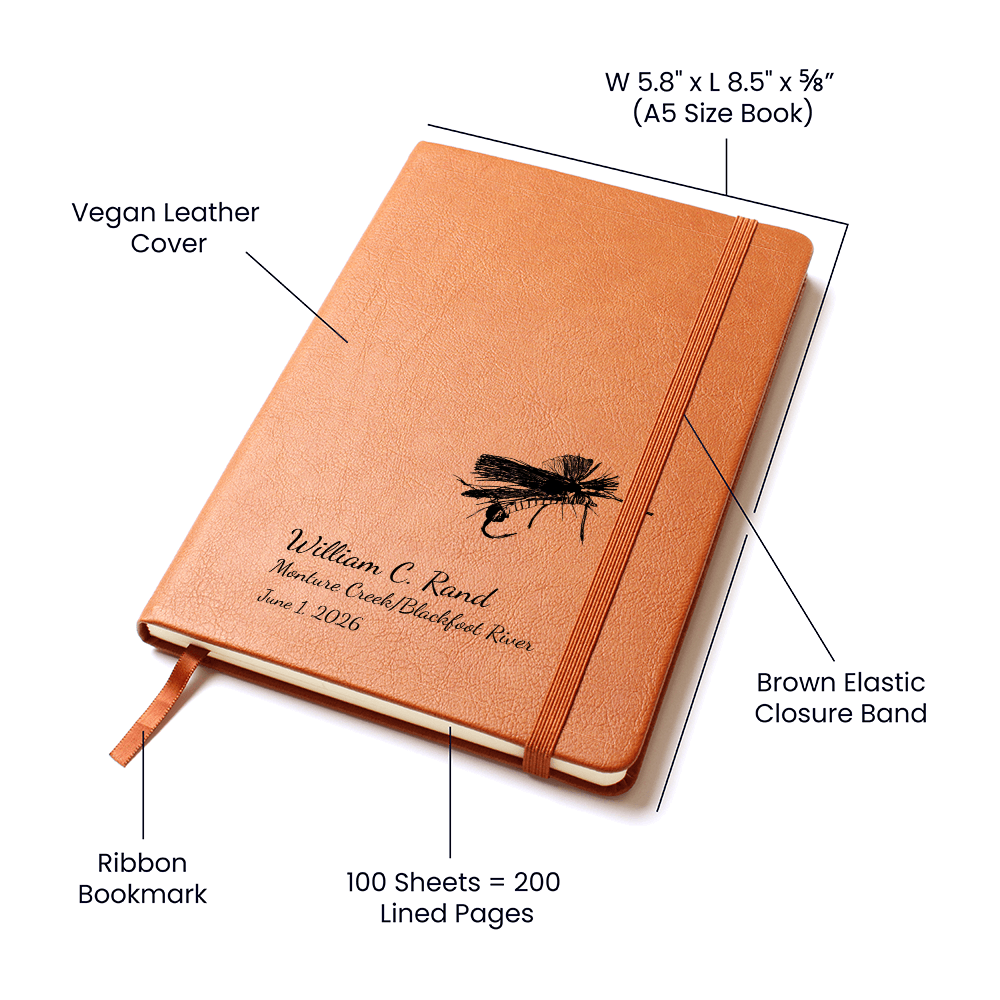 Salmon Fly Personalized Fly Fishing Journal – 49° North of Noise™ Angler Log Book