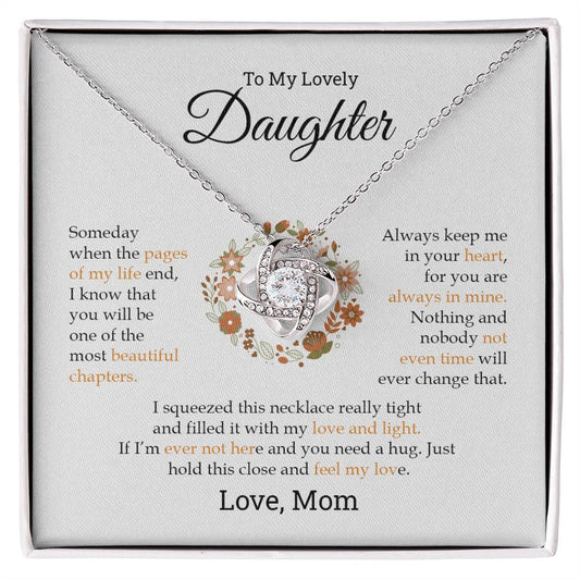 To My Lovely Daughter | Always Keep Me In Your Heart - Love Knot Necklace