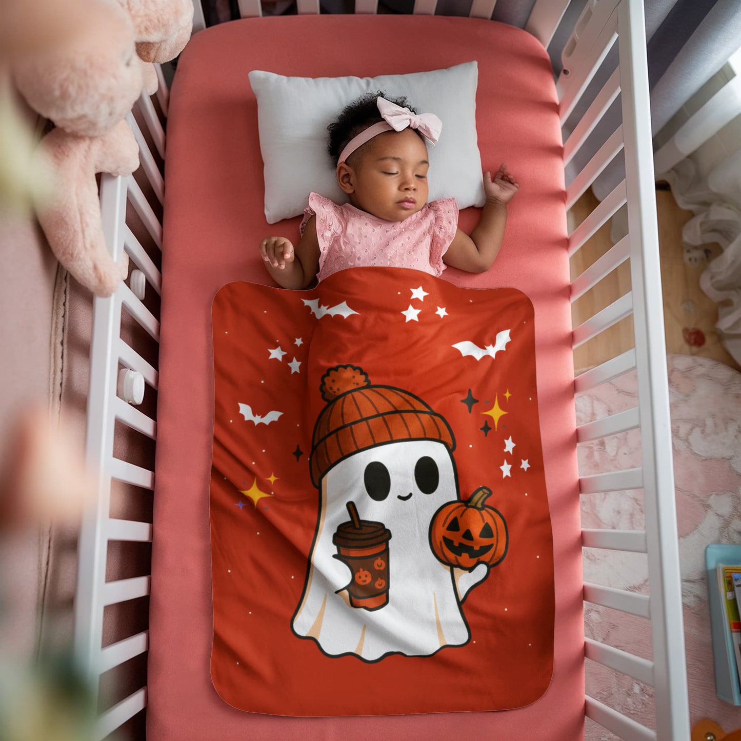Spooky Cozy Halloween Sherpa Blanket | Ultra-Plush Fleece Throw (100% Polyester) | Available in 30x40" & 60x80"