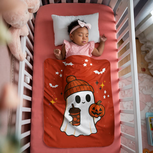 Spooky Cozy Halloween Sherpa Blanket | Ultra-Plush Fleece Throw (100% Polyester) | Available in 30x40" & 60x80"