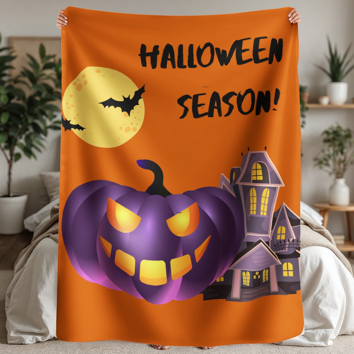 Halloween Sherpa Blanket 60×80 – Scary Soft, Seriously Spooky, Perfect for Dorm Movie Nights