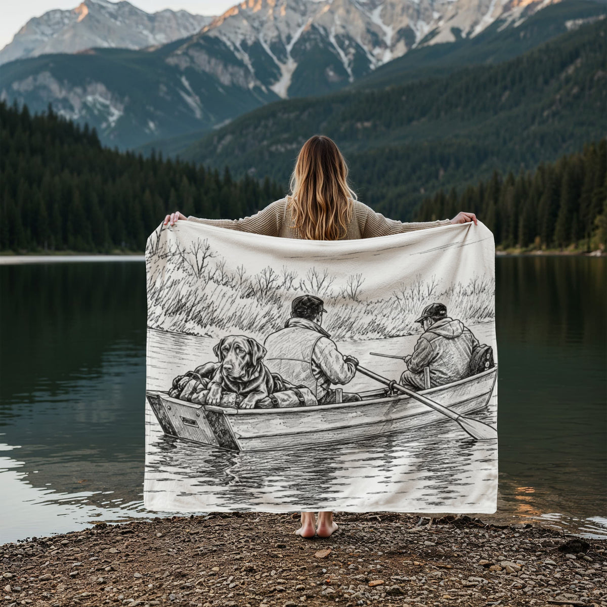 Morning Drift Personalized Outdoorsman Blanket