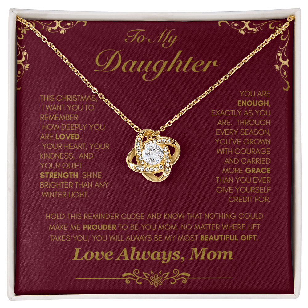 Christmas Love Knot Necklace from Mom to Daughter — You Are Enough - Lazy Rockin H Ecom